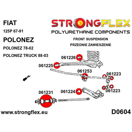 Front anti roll end link bush