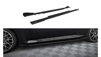 Dokładka BMW 2 G42 Progi Street Pro Black-Red + Gloss Flaps