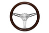 Steering wheel 350mm Wood Silver