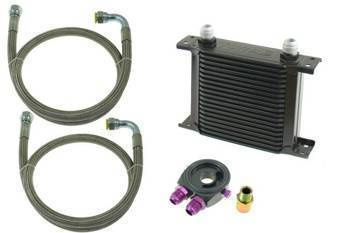 TurboWorks Oil Cooler Kit Slim 25-rows 140x195x50 AN10 Black