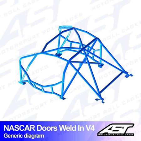 Roll Cage BMW 1-Series (E81) 3-doors Hatchback RWD WELD IN V4 NASCAR-door