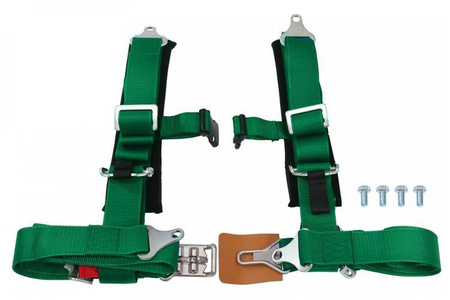 Racing seat belts 4p 2" Green - Offroad