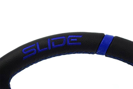 Steering wheel SLIDE 350mm offset:90mm Leather Blue