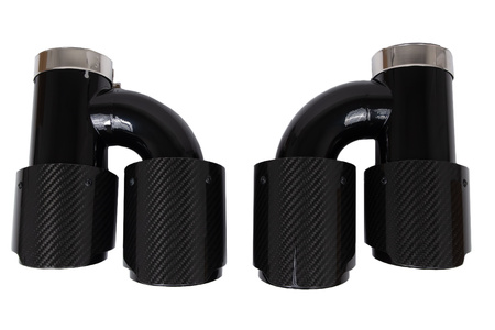 Exhaust Tip 101mmx2 enter 67mm Carbon Gloss Set
