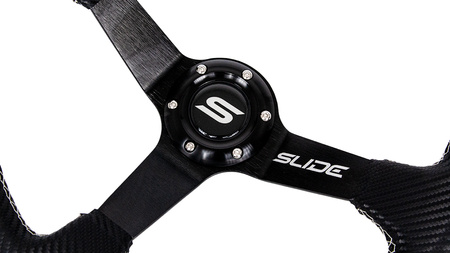 Steering wheel SLIDE 350mm offset:90mm Carbon Silver Strip