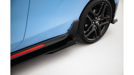 Side Skirts Hyundai Veloster N Mk2 Street Pro Black-Red + Gloss Flaps