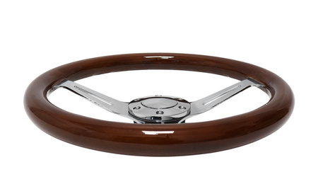 Steering wheel 350mm Wood Silver