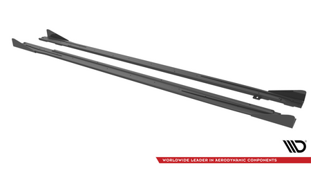 Dokładka Audi A3 8Y S-Line Progi Street Pro Black-Red + Gloss Flaps