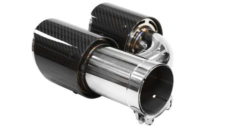 Końcówka Tłumika 101mmx2 wejście 76mm Carbon Gloss Zestaw