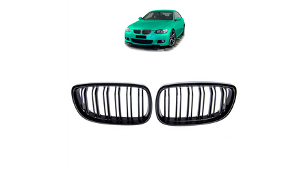 Grill BMW 3 E92 E93 podwójne żeberka Matt Black