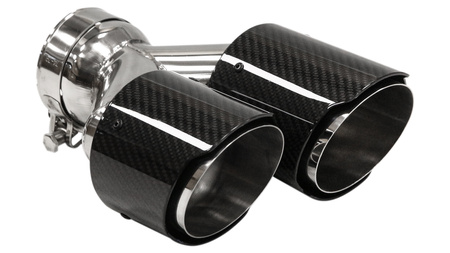 Końcówka Tłumika 101mmx2 wejście 76mm Carbon Gloss Zestaw
