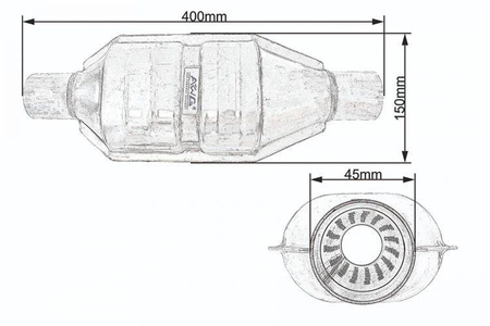 Catalytic converter cover silencer fi 45 AWG