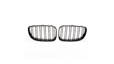 Grill BMW 1 E81 E82 E87 E88 Facelift podwójne żeberka Gloss Black