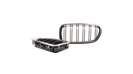 Grill BMW 5 F10 F11 podwójne żeberka Chrome & Black