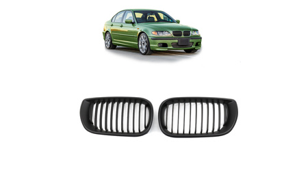 Grill BMW 3 E46 Facelift Compact pojedyncze żeberka Matt Black