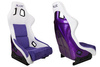 Racing seat SLIDE KS2 Premium White Purple Welur & Purple Glitter