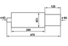 Rear Muffler TurboWorks 90mm inlet 63,5mm