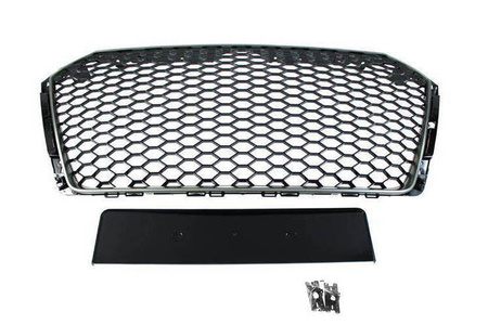 Grill Audi A4 B9 RS-Style Satin Black PDC