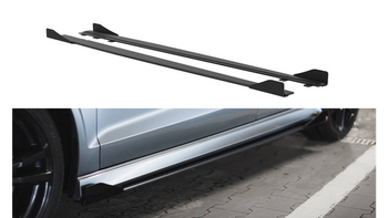 Diffuser Audi A3 8V S-Line Side Skirts Street Pro Black-Red + Gloss Flaps