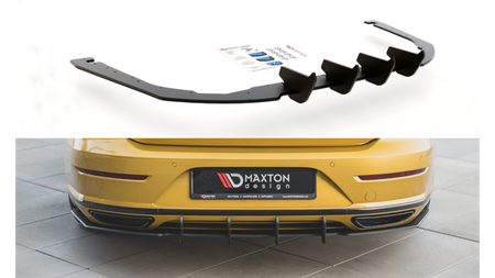 Diffuser Volkswagen Arteon R-Line Rear Valance + Flaps Black-Red Racing Durability