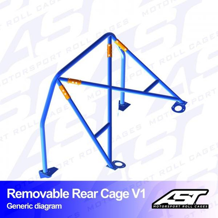 Roll Bar CITROËN C2 (Phase 1/2 ) 3-doors Hatchback REMOVABLE REAR CAGE V1