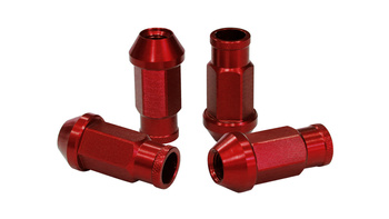 Wheel Lug Nuts Alu M12x1.25 50mm Red