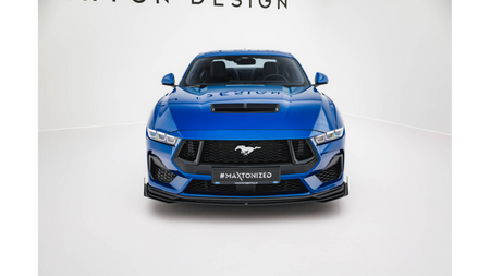 Splitter Ford Mustang GT Mk7 Przód Street Pro Black-Red + Gloss Flaps