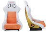 Fotel sportowy SLIDE KS2 Premium White Orange Welur & Orange Glitter