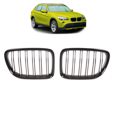 Grill BMW X1 E84 podwójne żeberka Gloss Black