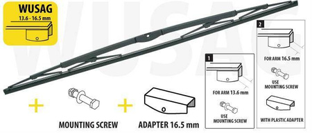 Frame type truck silicon wiperblade u-type 600 mm