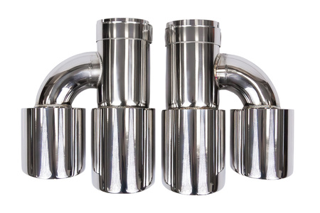 Exhaust Tip 89mmx2 enter 70mm Polished Set