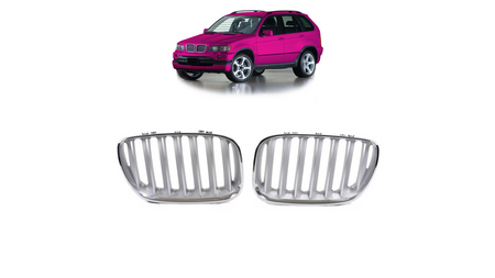 Grill BMW X5 E53 Facelift Single Line Chrome & Matt Silver