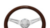 Steering wheel 350mm Wood Silver