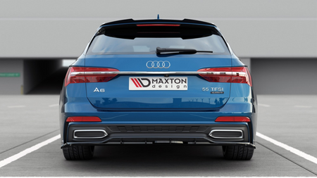 Splitter Audi A6 C8 S-Line Avant Rear Central with Diffuser Gloss Black