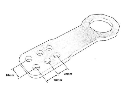 Towing bracket front red