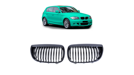 Grill BMW 1 E81 E87 pojedyncze żeberka Gloss Black