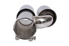 Exhaust Tip 89mmx2 enter 70mm Polished Set