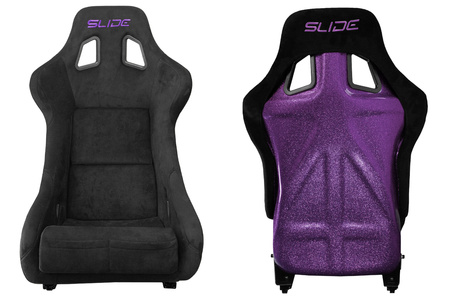 Racing seat SLIDE KS2 Premium Black Suede Purple Glitter
