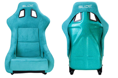 Racing seat SLIDE KS2 Premium Sea-Blue Welur & Sea-Blue Glitter