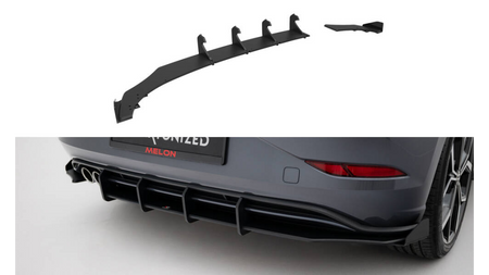 Diffuser Volkswagen Polo GTI Mk6 Facelift Rear Street Pro Gloss Flaps Black-Red