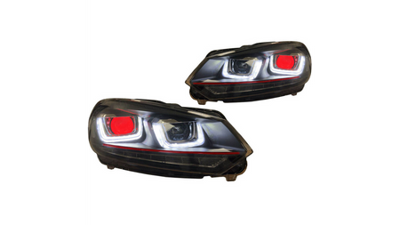 Headlights Halogen Red suitable for VW GOLF VI 2008-2014