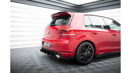 Splitter Volkswagen Golf VI GTI Tył Boczne Racing Durability Black-Red + Gloss Flaps
