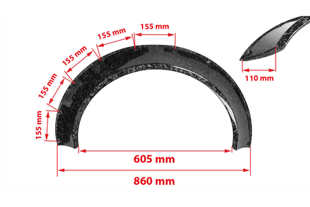Flares uniwersalne Small Fender Forged Carbon Look