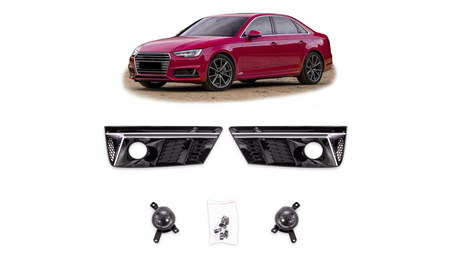 Fog Light Covers Audi A4 B9 Silver