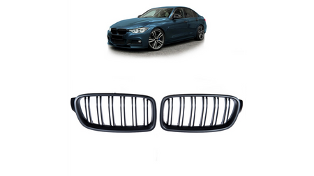 Grill BMW 3 F30 F31 podwójne żeberka Matt Black