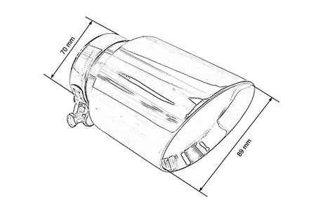 Exhaust Tip 89mm enter 70mm Gold