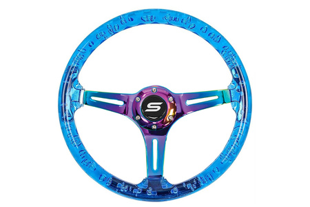 Steering wheel SLIDE 350mm offset:70mm NeoChrome Acrylic Blue