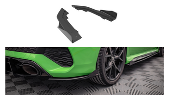 Splitter Audi RS3 8Y Rear Side Street Pro Black-Red + Gloss Flaps