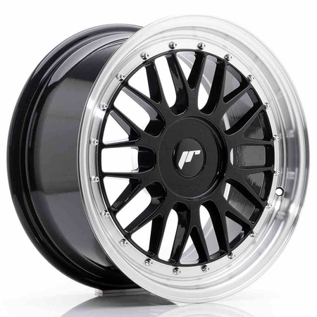 JR Wheels JR23 17x8 ET40-45 BLANK Gloss Black w/Machined Lip