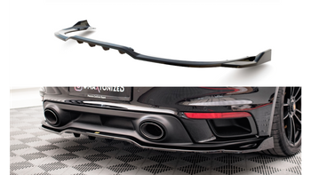Splitter Porsche 911 Turbo S 992 Tył Środkowy z Dyfuzorem Gloss Black
